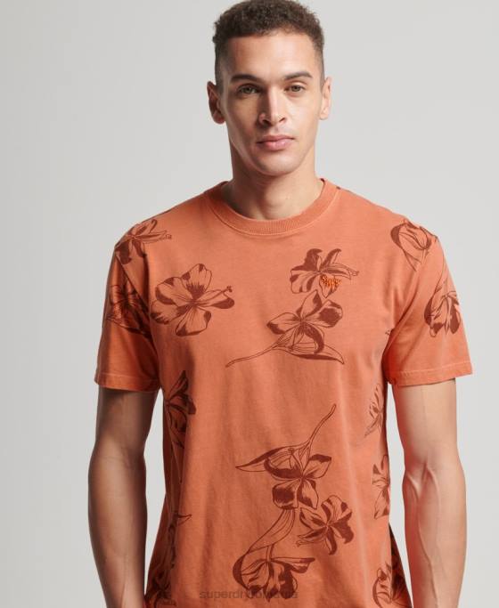Superdry tricou imprimat supravopsit îmbrăcăminte portocale bărbați JX0Z122