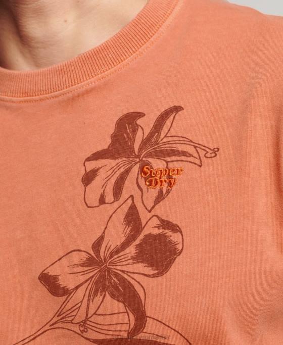 Superdry tricou imprimat supravopsit îmbrăcăminte portocale bărbați JX0Z122