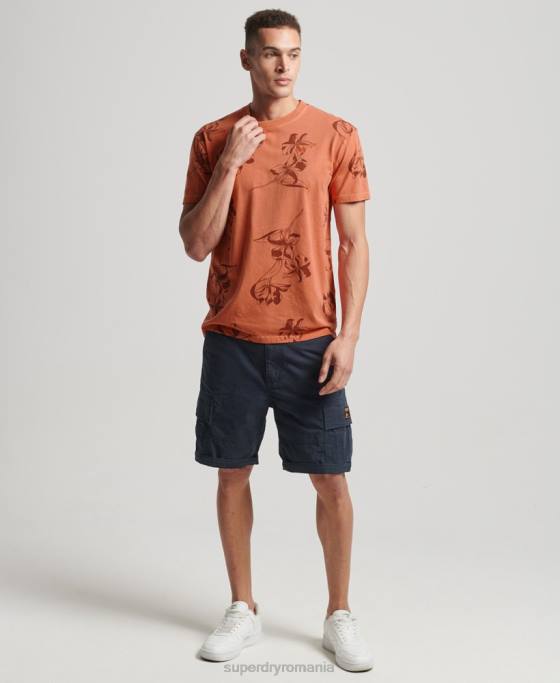 Superdry tricou imprimat supravopsit îmbrăcăminte portocale bărbați JX0Z122