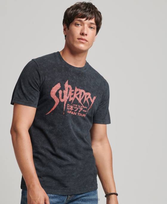 Superdry tricou indie îmbrăcăminte negru bărbați JX0Z4867