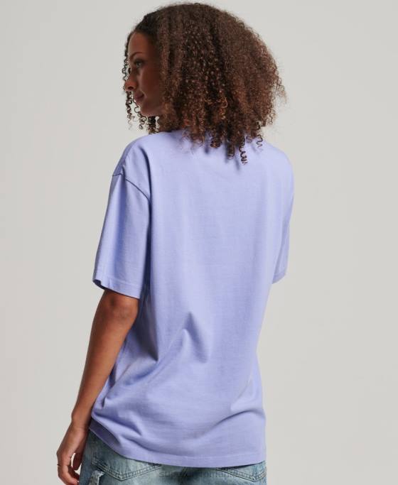 Superdry tricou largi aplicat cu logo îmbrăcăminte Violet femei JX0Z6199
