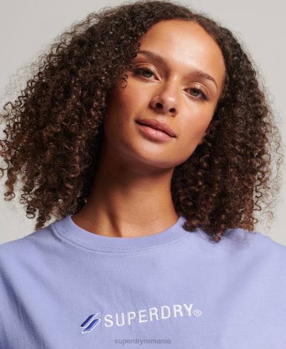 Superdry tricou largi aplicat cu logo îmbrăcăminte Violet femei JX0Z6199