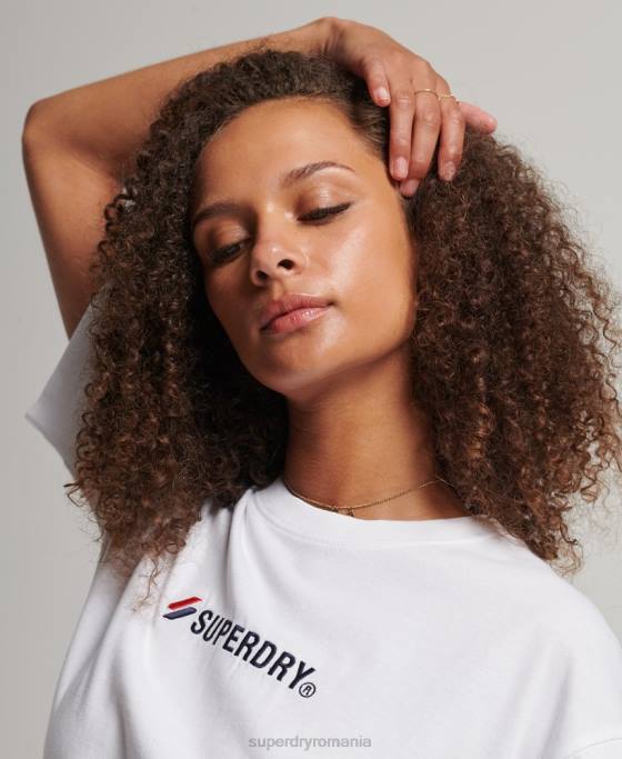 Superdry tricou largi aplicat cu logo îmbrăcăminte alb femei JX0Z2673