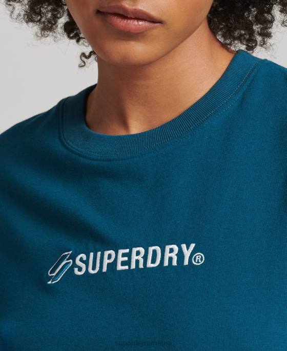 Superdry tricou largi aplicat cu logo îmbrăcăminte albastru femei JX0Z6234