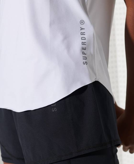 Superdry tricou liber de alergare îmbrăcăminte alb femei JX0Z2844