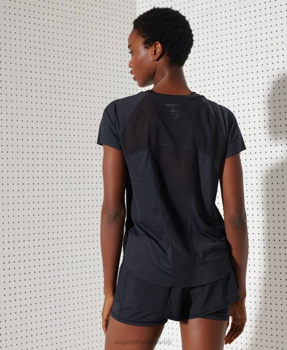 Superdry tricou liber de alergare îmbrăcăminte negru femei JX0Z6357
