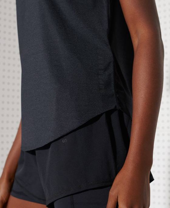 Superdry tricou liber de alergare îmbrăcăminte negru femei JX0Z6357