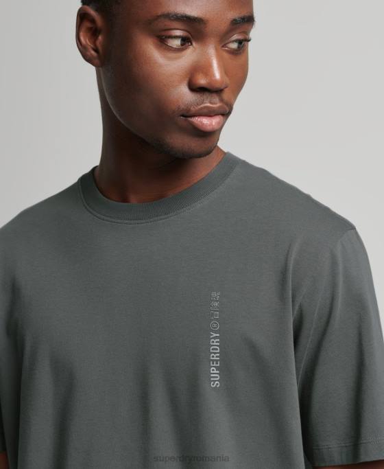 Superdry tricou liniar cu logo core îmbrăcăminte verde bărbați JX0Z4977