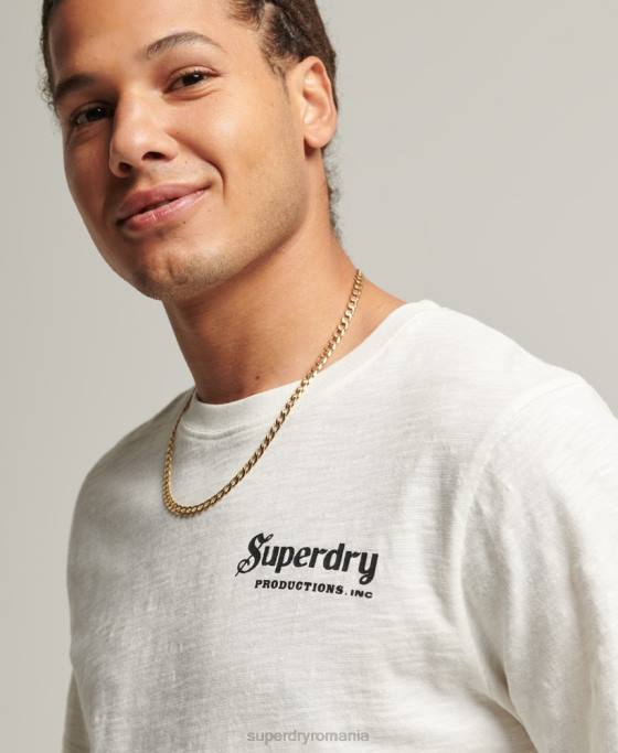 Superdry tricou magazin de produse vintage îmbrăcăminte cremă bărbați JX0Z4949