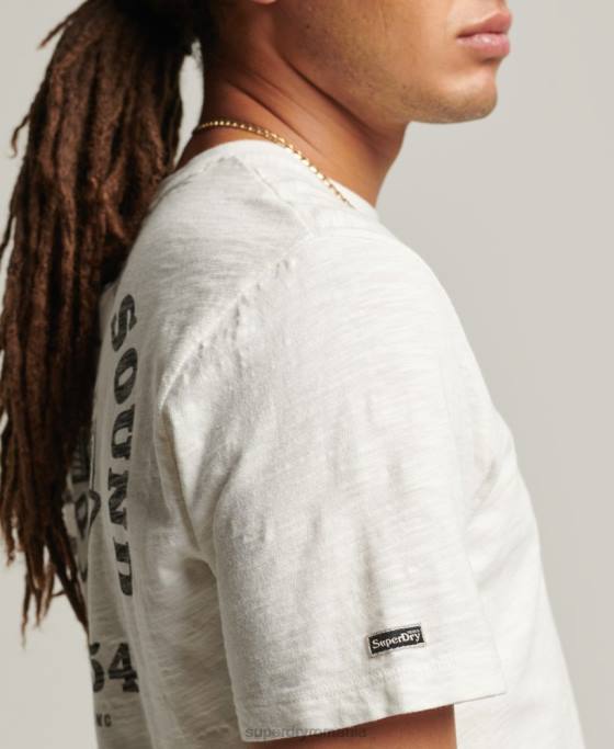 Superdry tricou magazin de produse vintage îmbrăcăminte cremă bărbați JX0Z4949