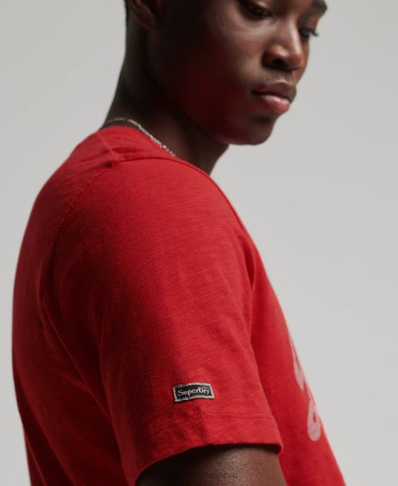 Superdry tricou magazin de produse vintage îmbrăcăminte roșu bărbați JX0Z4976