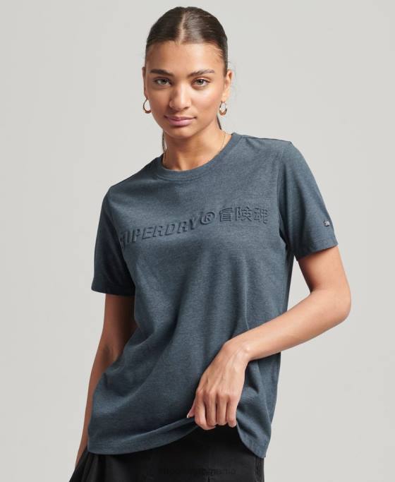Superdry tricou marl cu logo corporativ de epocă îmbrăcăminte albastru femei JX0Z2841
