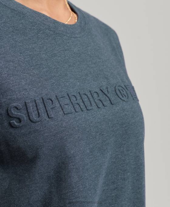 Superdry tricou marl cu logo corporativ de epocă îmbrăcăminte albastru femei JX0Z2841