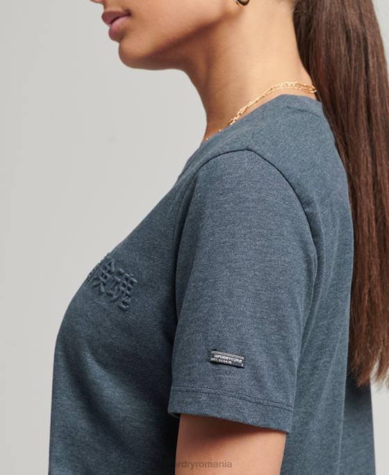 Superdry tricou marl cu logo corporativ de epocă îmbrăcăminte albastru femei JX0Z2841