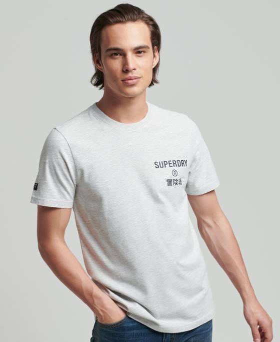 Superdry tricou marl cu logo corporativ de epocă îmbrăcăminte gri deschis bărbați JX0Z4829
