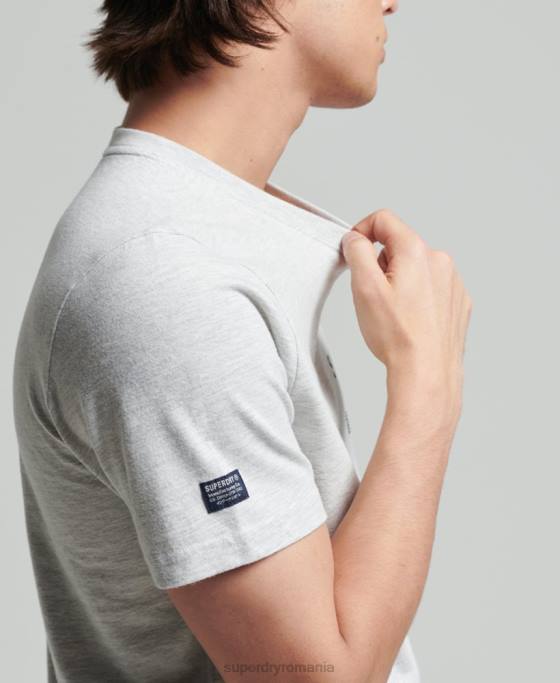 Superdry tricou marl cu logo corporativ de epocă îmbrăcăminte gri deschis bărbați JX0Z4829
