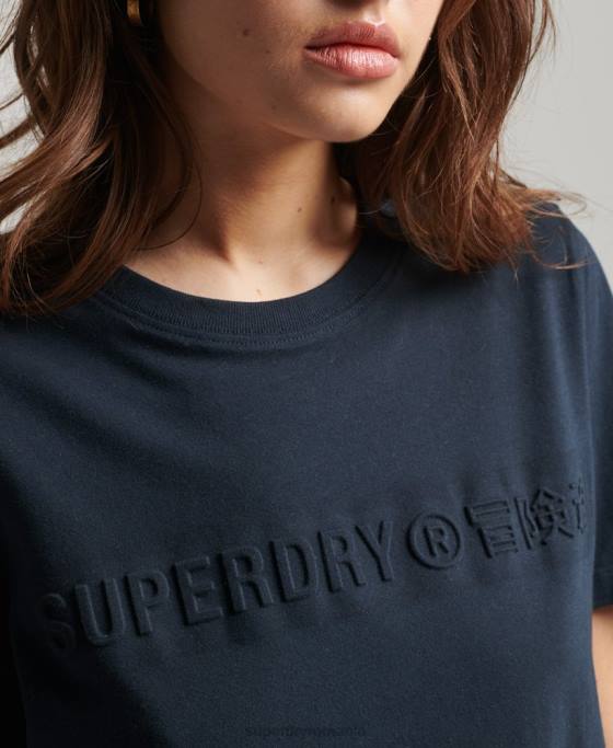 Superdry tricou marl cu logo corporativ de epocă îmbrăcăminte gri inchis femei JX0Z2785