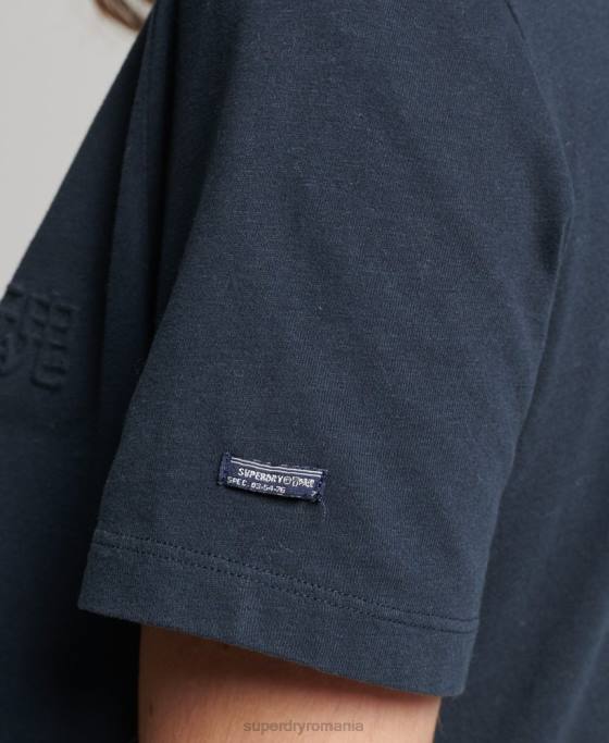 Superdry tricou marl cu logo corporativ de epocă îmbrăcăminte gri inchis femei JX0Z2785