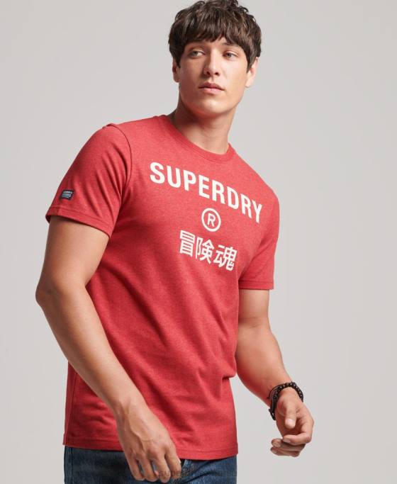 Superdry tricou marl cu logo corporativ de epocă îmbrăcăminte roșu bărbați JX0Z4826