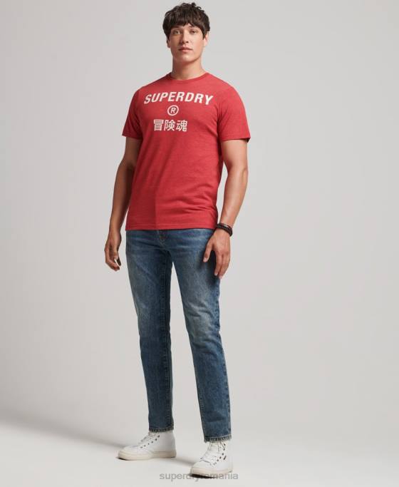 Superdry tricou marl cu logo corporativ de epocă îmbrăcăminte roșu bărbați JX0Z4826