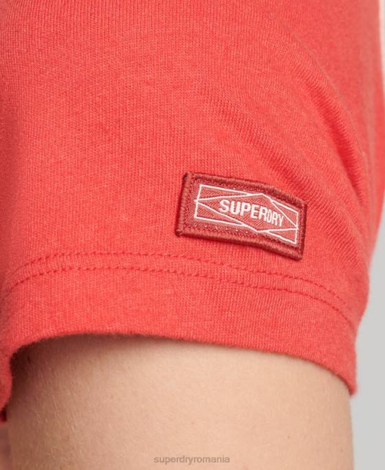 Superdry tricou mic de baseball vintage din bumbac organic îmbrăcăminte roz femei JX0Z6232