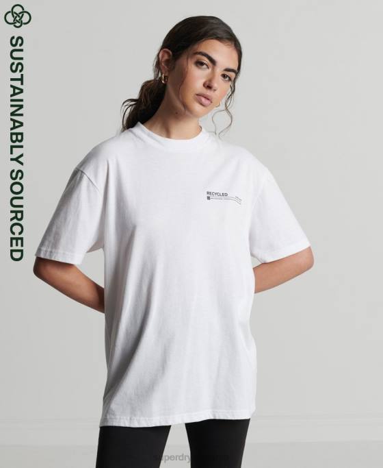 Superdry tricou micro top reciclat îmbrăcăminte alb femei JX0Z6255