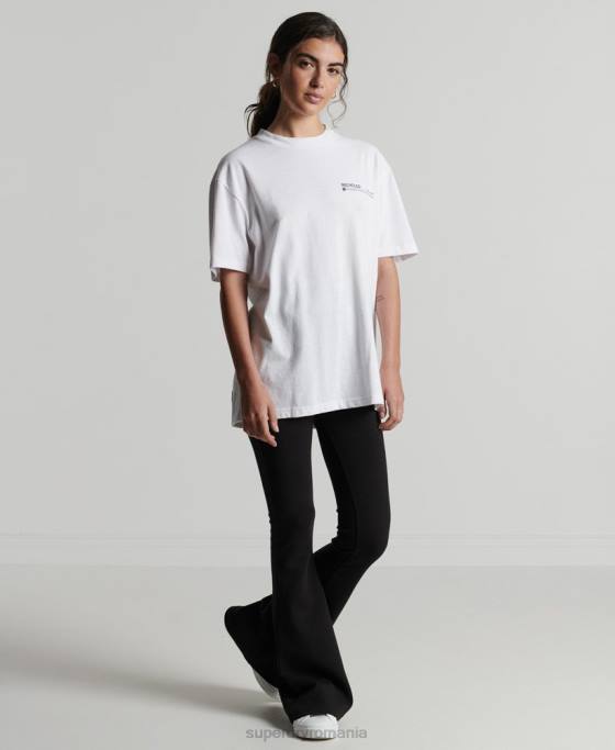 Superdry tricou micro top reciclat îmbrăcăminte alb femei JX0Z6255