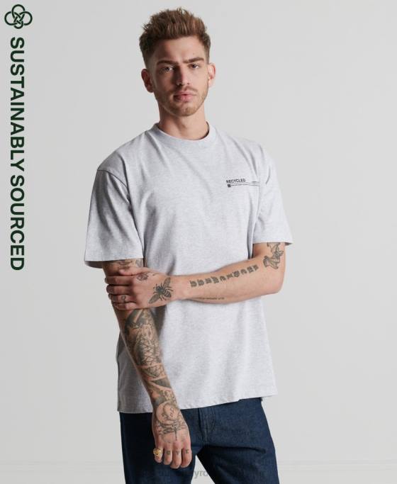 Superdry tricou micro top reciclat îmbrăcăminte gri deschis bărbați JX0Z4960