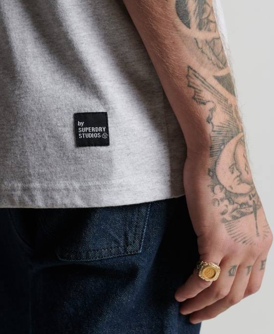 Superdry tricou micro top reciclat îmbrăcăminte gri deschis bărbați JX0Z4960