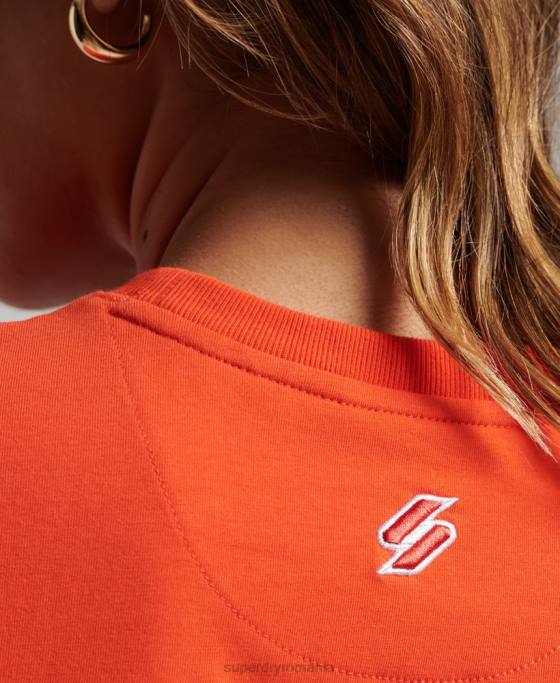 Superdry tricou minuscul brodat grafic cod îmbrăcăminte portocale femei JX0Z2318