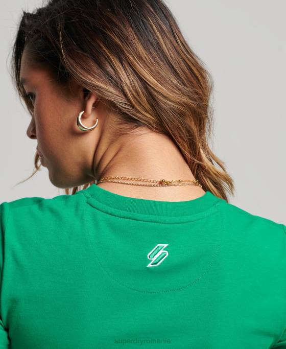 Superdry tricou minuscul brodat grafic cod îmbrăcăminte verde femei JX0Z2264