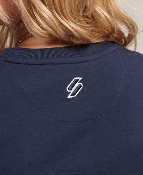 Superdry tricou minuscul grafic îmbrăcăminte marina femei JX0Z2296