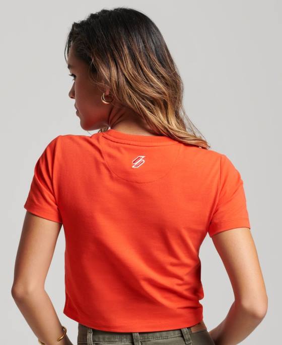 Superdry tricou minuscul grafic îmbrăcăminte roșu femei JX0Z2214