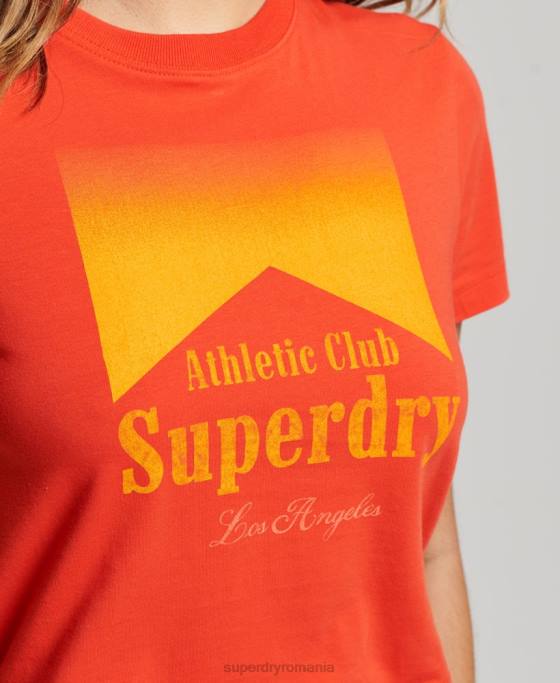 Superdry tricou minuscul grafic îmbrăcăminte roșu femei JX0Z2214