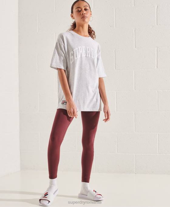 Superdry tricou mono arc varsity îmbrăcăminte gri deschis femei JX0Z6268