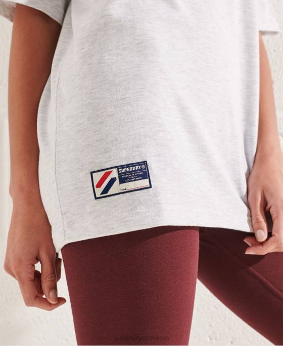 Superdry tricou mono arc varsity îmbrăcăminte gri deschis femei JX0Z6268