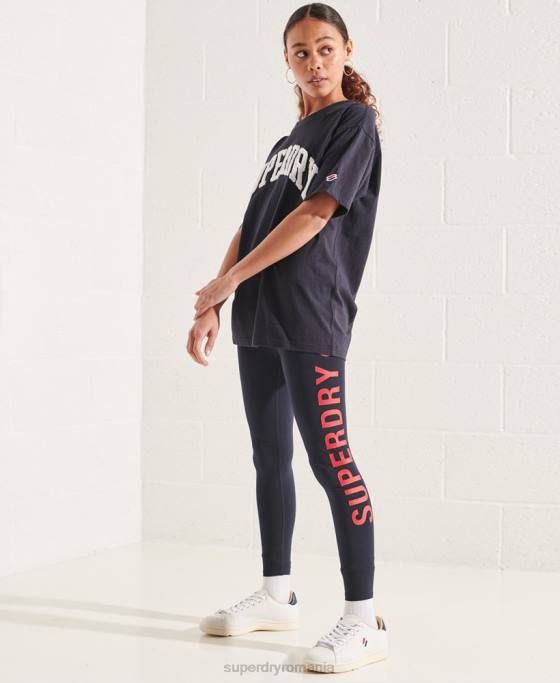 Superdry tricou mono arc varsity îmbrăcăminte marina femei JX0Z6299