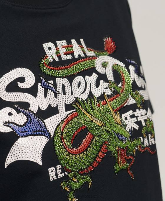 Superdry tricou narativ cu logo vintage îmbrăcăminte gri inchis femei JX0Z2175