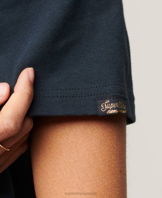 Superdry tricou narativ cu logo vintage îmbrăcăminte marina femei JX0Z2084