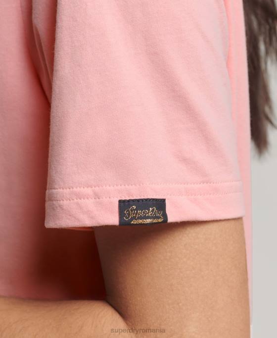 Superdry tricou narativ cu logo vintage îmbrăcăminte roz femei JX0Z2134