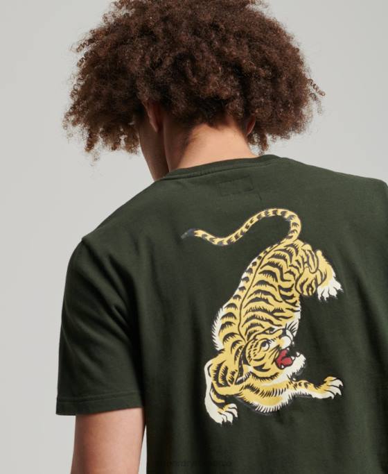 Superdry tricou narativ cu logo vintage îmbrăcăminte verde bărbați JX0Z4795