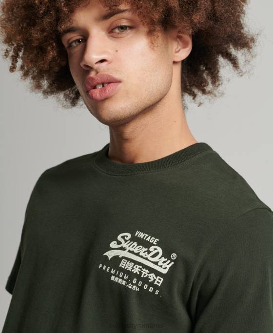 Superdry tricou narativ cu logo vintage îmbrăcăminte verde bărbați JX0Z4795