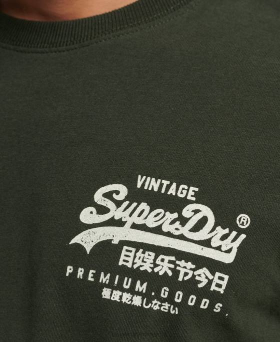 Superdry tricou narativ cu logo vintage îmbrăcăminte verde bărbați JX0Z4795