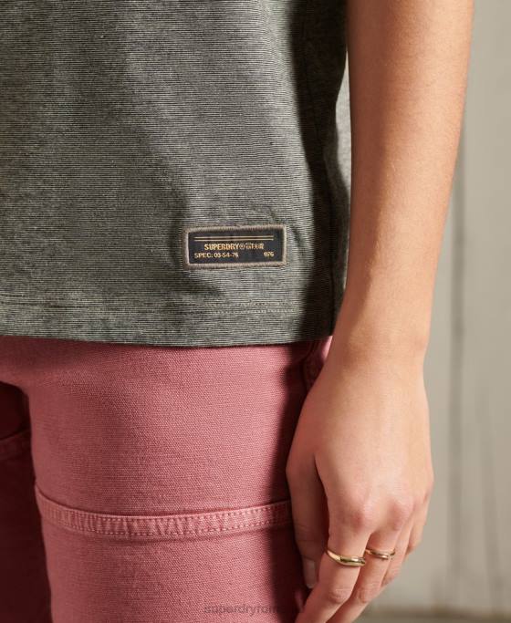 Superdry tricou narativ militar îmbrăcăminte gri inchis femei JX0Z2769