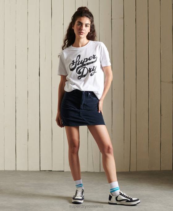 Superdry tricou negru îmbrăcăminte alb femei JX0Z6269