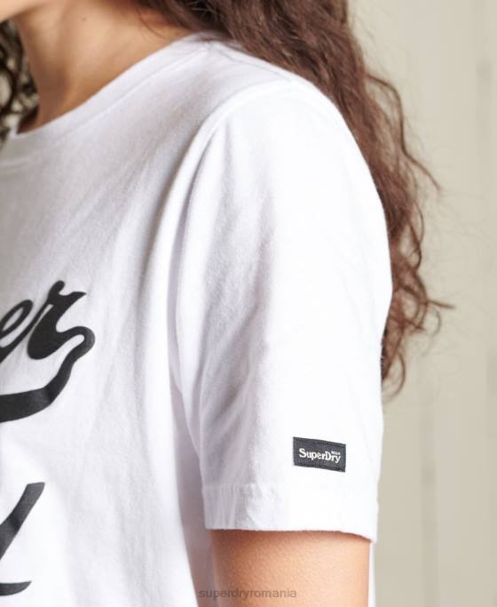 Superdry tricou negru îmbrăcăminte alb femei JX0Z6269