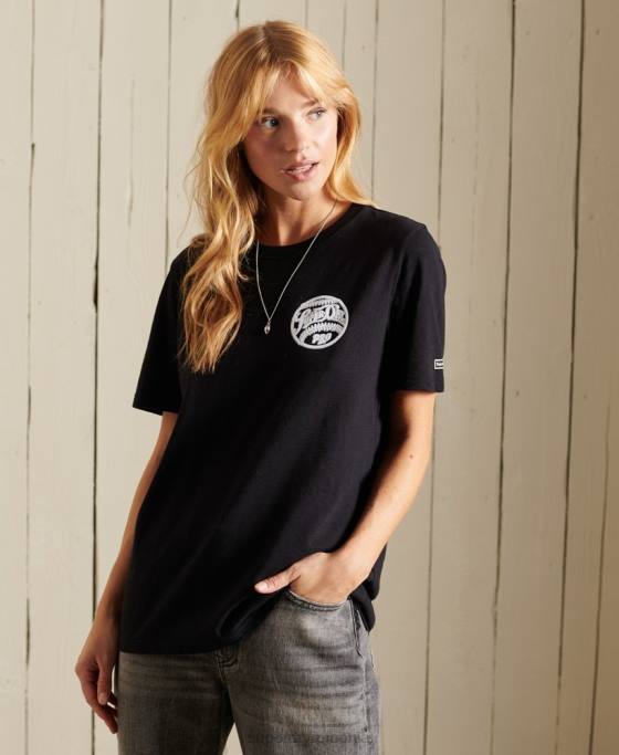 Superdry tricou negru îmbrăcăminte negru femei JX0Z6274