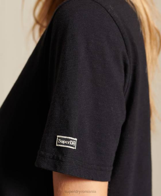 Superdry tricou negru îmbrăcăminte negru femei JX0Z6274
