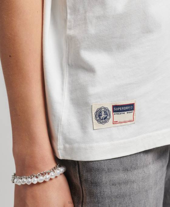 Superdry tricou pentru facultate în stil scenariu îmbrăcăminte alb femei JX0Z2777