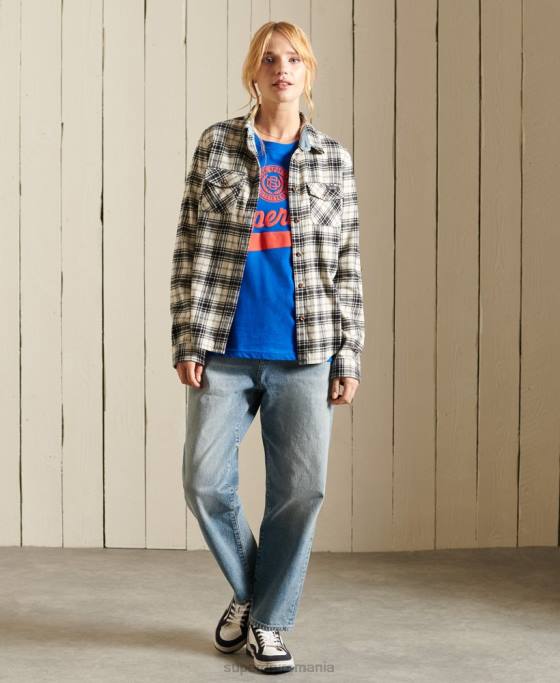 Superdry tricou pentru facultate în stil scenariu îmbrăcăminte albastru femei JX0Z2779